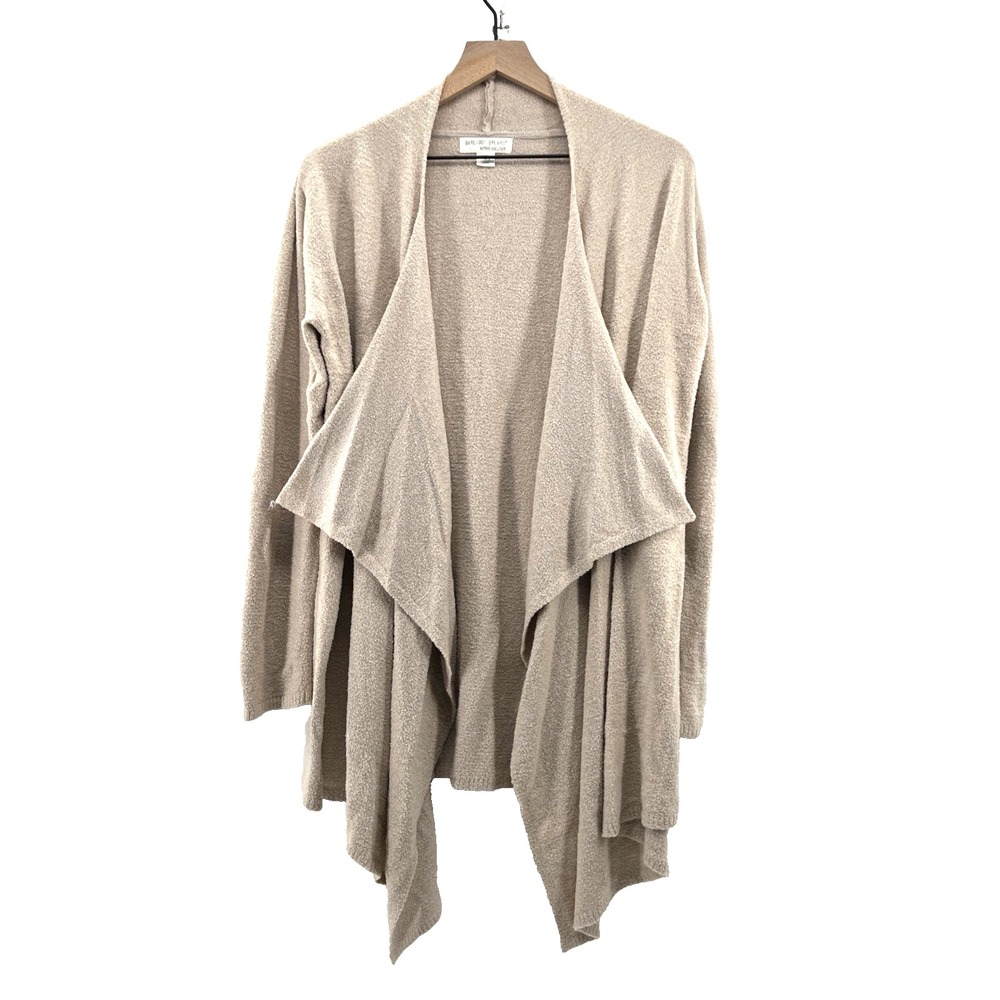 Barefoot Dreams Bamboo Cozy Chic Lite Cardigan L/XL Waterfall Bone Beige Knit